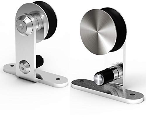 Sliding Barn Door Hardware Kit for Single Wood Door Stainless Steel Sliding Door Track WOLFBIRD - T Style