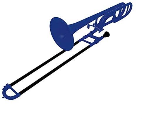 FLFL Fliegen Studentische Posaune B Flacher Tenor-Posaune-Kunststoff-Messing-Instrument Für Anfänger Und Fachleute (Color : Blue)