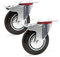 Wiltec Doppelstopp-Lenkrollen Set 2x Vollgummirad Transportrolle 160mm bis 130kg pro Rad mit Feststellbremse und Anbauplatte, leiser Lauf, Transportrollen Möbelrollen