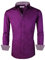 Alex Vando Chemises habillées pour homme, coupe droite, manches longues, extensibles, chemises habillées d'affaires pour homme, L17-violet, Taille L