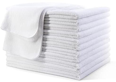 Polyte - Profi-Handtücher für Friseure - schnelltrocknend & fusselfrei - Mikrofaser - Weiß - 40 x 73 cm - 12 Stück