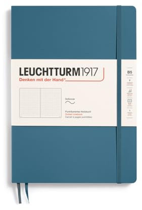 LEUCHTTURM1917 365637 Notizbuch Composition (B5), Softcover, 123 nummerierte Seiten, Stone Blue, Dotted