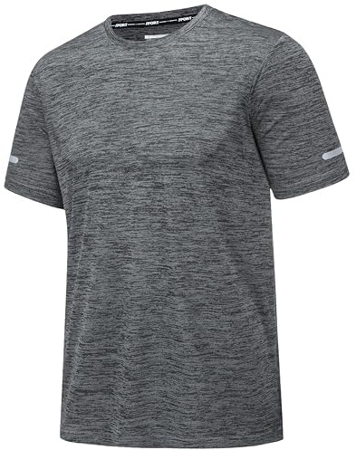 MAGCOMSEN Tee Shirt Homme Chemise D'entraînement Respirante à Séchage Rapide Chemise Course à Manches Courtes T-Shirt de Fitness