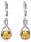 SEIYANG Citrin Ohrringe Silber 925 hängend Creolen Baumeln Damen mit 5A Zirkonia Geburtsstein November für Frauen Geburtstags Schmuck Geschenk für Sie