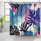 Bovlleetd 180x200cm Rideau de Douche Plante Abstraite Aquarelle Bohème Tropicale - Art du Milieu du Siècle pour Salle de Bain - Étanche et Lavable