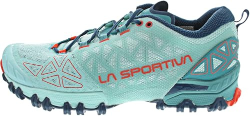 LA SPORTIVA W Bushido Ii Blau - Technischer komfortabler Damen Berglaufschuh, Größe EU 38 - Farbe Lagoon - Cherry Tomato