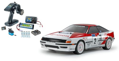 TAMIYA 47491 1:10 RC Set Toyota Celica GT-Four Lackiert mit RC-Reflex Pro 3 Elektro Set - ferngesteuertes Auto, RC Fahrzeug, Modellbau, Bausatz zum Zusammenbauen, Hobby, Basteln