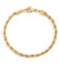 Kritz Armband Damen Gold Rund Kordkelkette - Bambus - Panzerkette Edelstahl Vergoldet - Oval Armbander Fein Verstellbare Größe - Schmuck Geschenk für Frauen Freund Pärchen (Kordelkette)