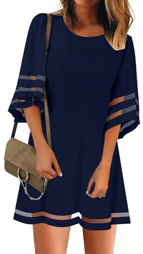 Vetinee Women Dresses Summer Dress for Women Summer Dresses Women Dresses Womens Dress Women's Dress Knee Length Summer Dresses Dark Sapphire Size XX-Large Fits UK Size 24 - UK Size 26