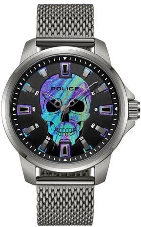 Police Herren Analog Quarz Uhr mit Edelstahl Armband PEWJG0022202