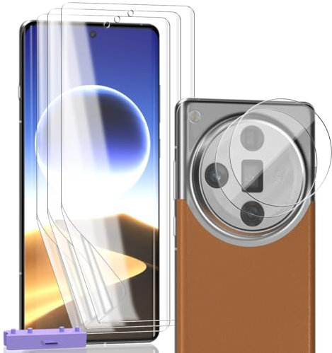Zerrshoo Protection Écran pour Oppo Find X7/X7 Ultra, Film TPU Flexible Non-Verre 3 Pièces et Verre Trempé d'objectif 2 Pièces. Anti-rayures HD Clair Protecteurs d'écran