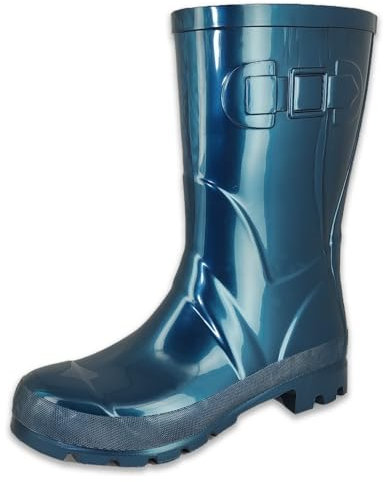 Beck Glossy, Stivali in Gomma Donna, Blu Metallizzato, 42 EU