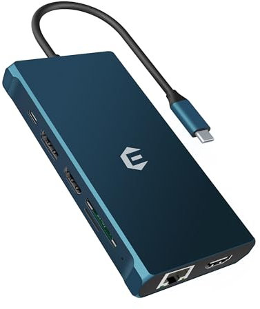 USB C Docking Station, 12 in 1 USB C Dock, Triple Display USB C Hub 4K DP/2*HDMI, MacBook Pro/Air USB C Adapter (5Gbit/s USB A/C 3.0,1g Ethernet, PD 100W, 3,5 mm MIC, SD/TF) für Dell, HP, Lenovo