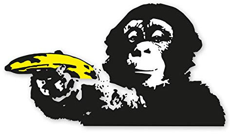 Banksy Kult Aufkleber Banana Monkey Sticker Affe Graffiti Streetstyle Wetterfest UV-Beständig