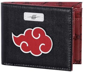 Naruto Clouds-Herrenbrieftasche, Schwarz, 12 x 12 cm