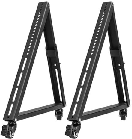 DEARMAMY Set Porta Tv Mobile A Bassa Altezza Carrello Porta Monitor Supporto Tv Mobile Con Ruota Per Tv A Schermo Piatto Curvo 32-55 Led Lcd Carrello Con Angolo Di Visione Regolabile