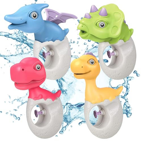 Wasserpistole für Kinder, 4 Stück Dinosaurier Wasser Spritz Pistolen, Wasserpistole Tiere für Kinder, Wasserpistolen Spielzeuge, Kleine Wasserspritzpistole, geeignet für Sommer Wasser Parteien Strand