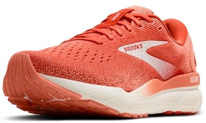 BROOKS Ghost 16, Sneaker Donna, Coral/Desert Flower/Coconut, 40.5 EU