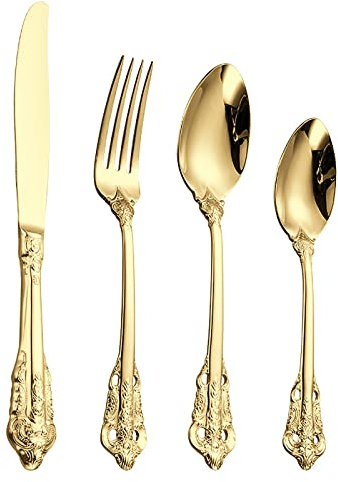 Set Posate, Servizio Posate per 18 Persone, 72 Pezzi. Set di posate di lusso, set di posate lucidate a specchio, eleganti posate da tavola per cene domestiche/importanti Q5