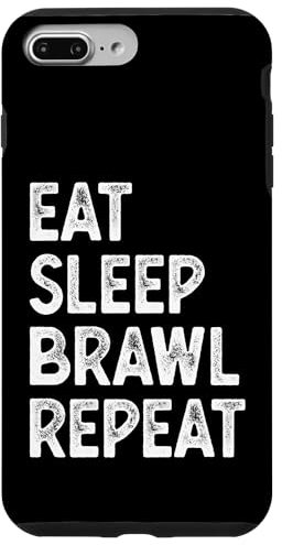 Hülle für iPhone 7 Plus/8 Plus Eat Sleep Brawl Repeat Stars Lustiges Videospiel