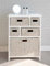 Tetbury Storage Chest with 5 White-Washed Seagrass Baskets | White Chest of Drawers with Wicker Baskets in 3 Sizes | Fully Assembled Hallway, Bathroom, Bedroom Furniture (WHITE-WW)