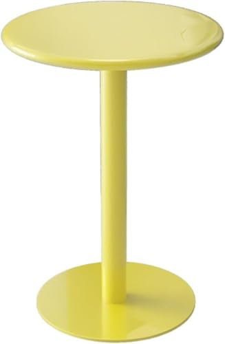 Bartisch für kleine Räume, blauer runder Esstisch, Metall-Eisentisch für Bar, Kneipe, Küche, Wohnzimmer, Wohnung, Durchmesser 15,7, Höhe 22/24 Zoll,Gelb,Höhe 56 cm