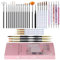31Pcs Nail Art Brushes Set, Professional Nail Art Brush Tools Kit, Nail Dust Brush Nail Painting Brush Striping Nail Liner Brush Nail Dotting Pen for DIY Nail Art Designs (Black)