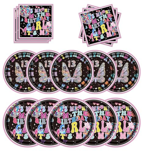 Its Me Hi Im The Birthday Girl Its Me Tableware, Music Birthday Decorations includes Its Me Hi Im The Birthday Girl Its Me Plates and Napkins for 24 Guests Perfect for Girl