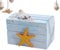 100 g nautische Holzkiste – mediterraner Stil, kreative kleine Schatzkiste aus mit Cartoon-Motiven | Aufbewahrungsbox für nautische Erinnerungsstücke mit Rettungsring-, rustikale dekorative
