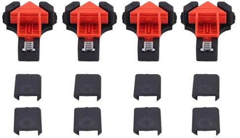 90 Degree Right Angle Clamp, 4pcs Woodworking Corner Clamp Non Slip Adjustable Spring Loaded Right Angle Clip for Woodworking