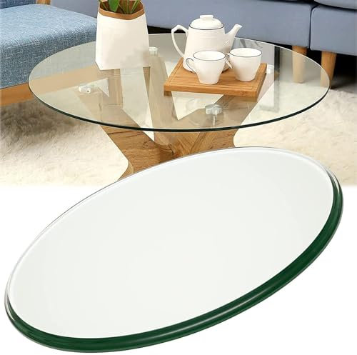 Glastischschutz, Tischplatte aus gehärtetem Glas, rund – glatt und einfach for Kinderzimmer, Balkone, Gärten im Freien, Glastischplatte(90cm(36 IN))