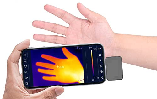 Termocamera a infrarossi for smartphone -15 ℃ ~ 600 ℃ Telecamera for imaging termico IR 6 modalità di visualizzazione Misuratore di misurazione della temperatura del punto centrale,Custodia Resistent