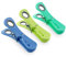 Beldray 24 Dual-Grip Pegs – Additional Hook for Hanging Delicates, Recycled Plastic, Anti-Slip Grip, Strong, Durable, Washing Line Pegs, Heavy Duty Clothes Pin, Windproof Clothes Clips, Green/Blue