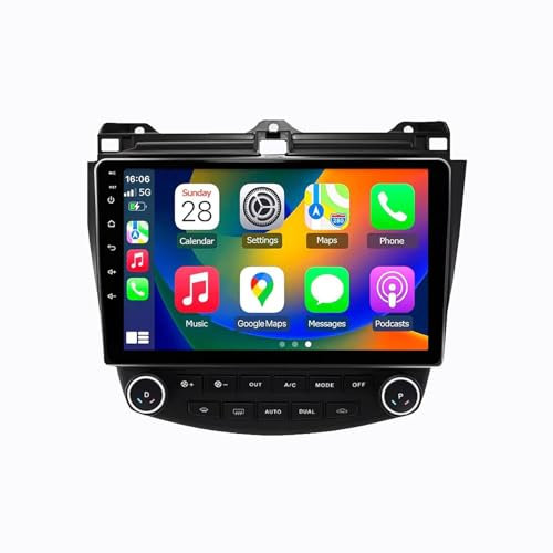 Android 13 2 DIN Pantalla Táctil Radio 9 Coche Pantalla para Honda Accord 7 2003-2008 con Enlace Espejo/Navegación GPS/Radio FM/BT/Mandos Volante/Reproductor Multimedia(2+32G)