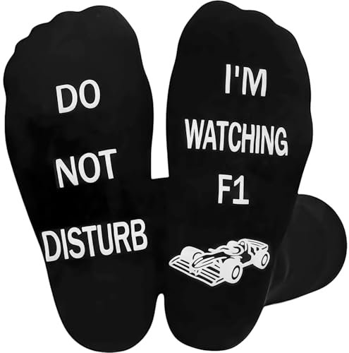 Calzini con design I'm Watching F1. Perfetti per uomini, adolescenti e amanti della Formula 1. Un regalo divertente e unico per compleanni o qualsiasi occasione (nero), Nero , Taglia unica