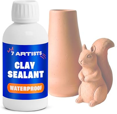 7 Artists Sellador Antihumedad Arcilla Impermeable Transparente 250 ml – para Arcilla de Secado al Aire, Clay sin Horno | Barniz - Protector para Clay y Terracota Manualidades
