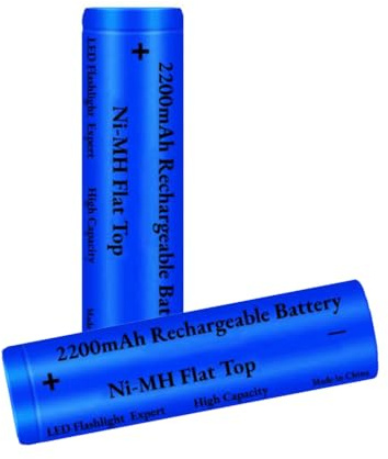 2 Stück 2200 mAh Akku Flat Top, Größere Kapazität Akkus Wiederaufladbarer, Hohe Kapazität Akku NIMH für Kamera,Kleinen Lüfter,LED Stirnlampe,Solarleuchten, etc.
