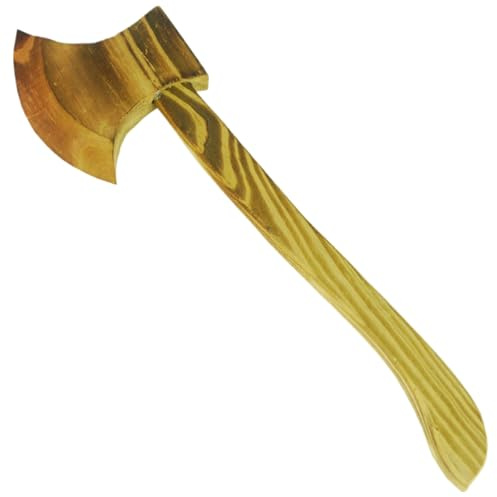 Xdyyjrasa Realistica Ascia Giocattolo in Legno Accetta Leggera da 13 Pollici – Oggetti di Scena con Texture per Halloween, Natale, Pasqua, Carnevale, Festa in Costume