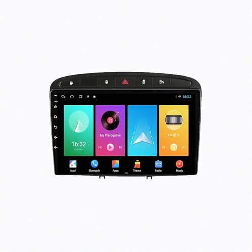 Touchscreen Auto Radio per Peugeot 408 308 SW 2012-2020 Ips Touchscreen, Auto Stereo Radio con Bluetooth/Gps/Controllo Vocale/Mirror Link/Aux, Navigazione, 4 Nucleo 1G+32G