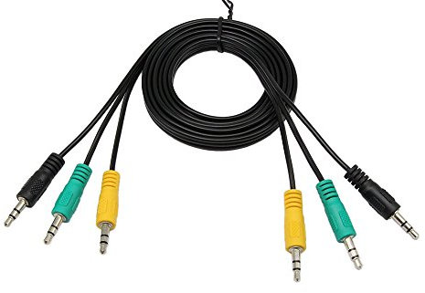 zdyCGTime 3,5 mm Cable de Audio, 3 A 3 Conector Jack de 3,5 mm Macho a Macho estéreo Cable de Audio AUX Cable para 5.1 Canal Logitech Altavoces del Ordenador (1,5 m/1,5 m)