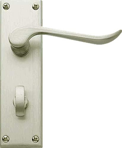 Architectural Hardware Howdens Bertelli Chrissi Satin Nickel Door Handles 1 Pair (Bathroom Lock Door Handle Set)