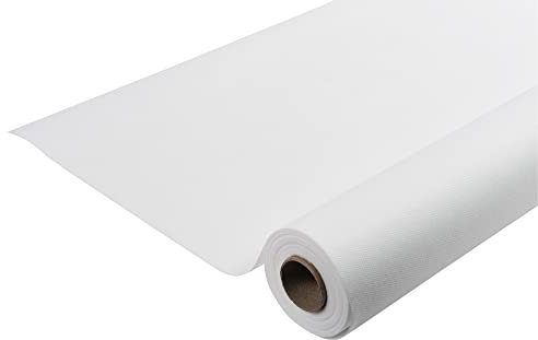 Pronappe - Réf. R781201I - Nappe jetable en non tissé spunbond - Rouleau de 50,4 M de long X 1,20 M de large, prédécoupé tous les 1,20 M - Indéchirable, déperlante et essuyable - Couleur blanche