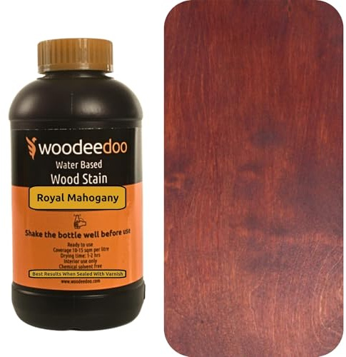 WooDeeDoo Water Based Wood Stain | Wood Dye | Ready to Use | Environmentally Friendly | Solvent Free | Odour Free | 200 ml | Royal Mahogany