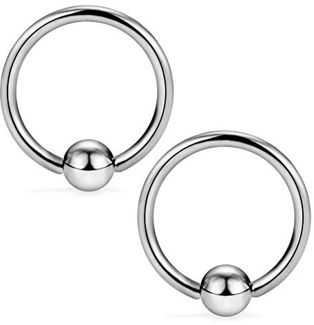 CIZME 2stk Titan Nasenpiercing Nasenring 16G 8mm/10mm Captive Bead Klemmkugel Nase Lippe Septum Piercing Ring