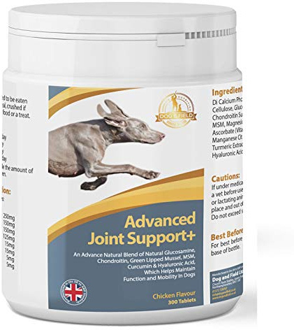 Dog & Field Advanced Joint Care For Dogs and Cats (300 Tablets) - Pain Relief for Dogs. Contains Glucosamine, Chondroitin, MSM. High in Omega-3 & Vitamin C. Supports Joint Structure & Mobility.