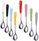 Goeielewe Set of 8 Dinner Spoons, Stainless Steel Iced Teaspoon with Ceramic Handle Soup Tablespoons Espresso Candy-Colored Coffee Spoons Mixing Spoon 5.7-Inch Long - Mixed Color
