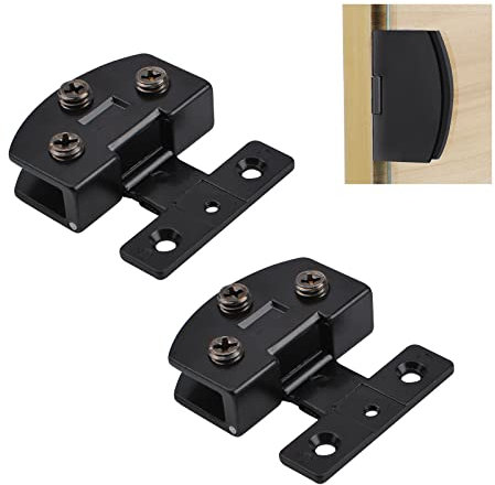 UFURMATE Door Hinge, 2Pcs Unilateral Adjustable Glass Door Clamp Hinges Zinc Alloy Side-Mount Pivot Hinges 90 Degree Black Clip Hinge Replacement Parts for 5-8mm Frameless Glass