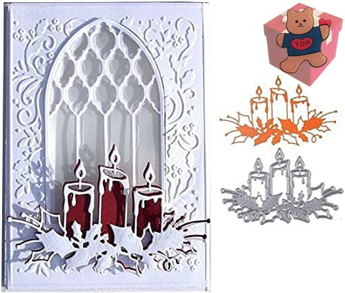 Kerzen-Metall-Stanzformen, niedliche Kerzen-Stanzschablonen für Bastelarbeiten, Scrapbooking, Album, dekorative Hochzeitseinladungen, Papierstanzformen, Kartenherstellung, mattes Platin