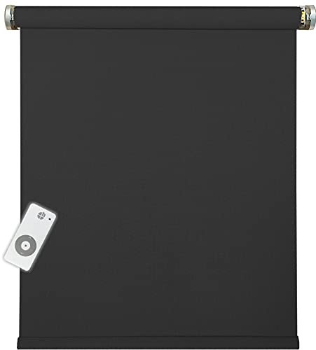 MAßANFERTIGUNG - Elektrisches Sonnenschutzrollo, dunkelgrau, 5% transparent,inkl. Motor (Akku) & Sender, (1 ST)