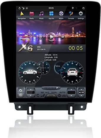 MOOKAKA Tesla Style Radio Android Autoradio 1 Din GPS Navigation für Ford Mustang 2010-2014 Multimedia Player Haupteinheit 12.1 Zoll Vertikaler Bildschirm Unterstützung Kabellos Carplay DSP (4+32GB)
